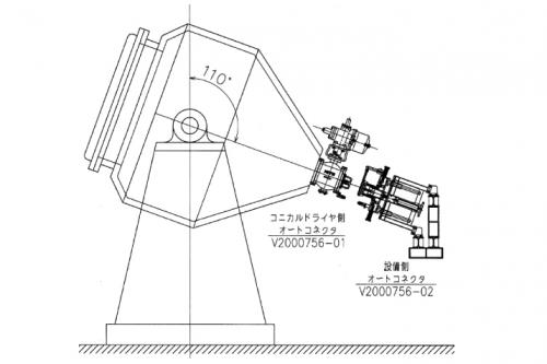コニカルドライヤ用オートコネクタ